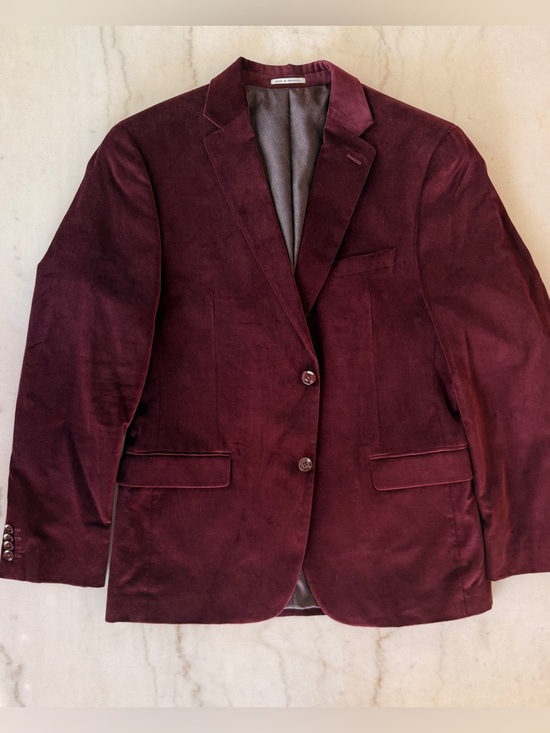 Alfani Other - Alfani Men's Velvet Blazer in Burgundy